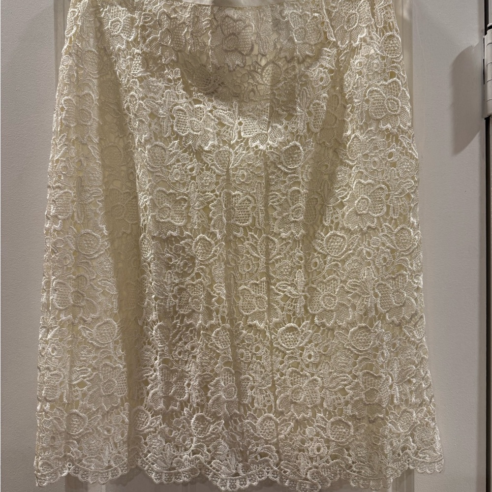 Elegant Cream Lace Skirt
